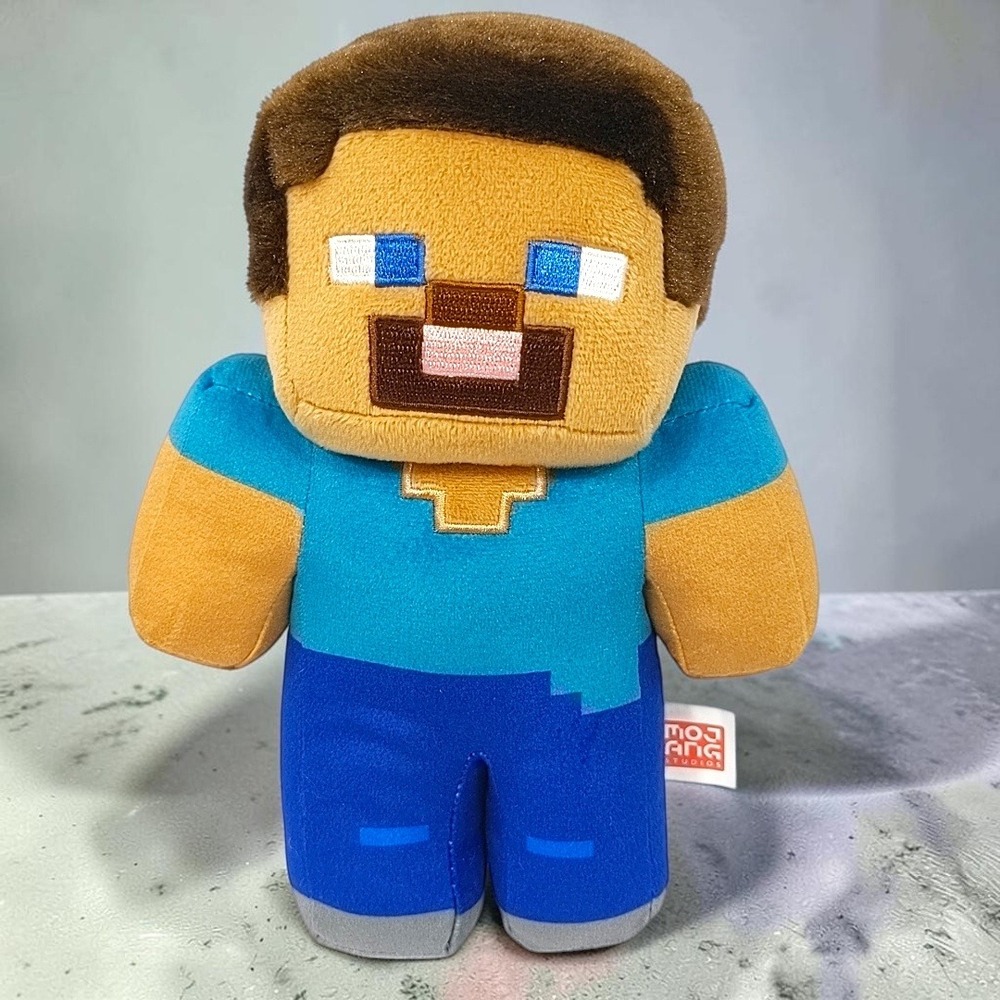 2021 Mattel Minecraft Steve Plush 9" Stuffed Toy Mojang Studios HHG11 Figure